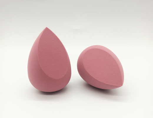3D powder puff-dark pink diagonal cut drop shape