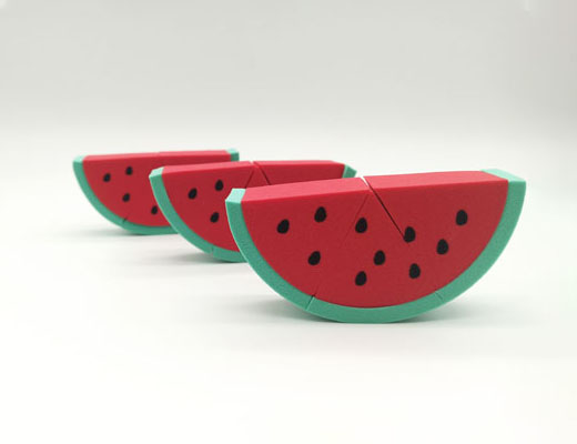 3D powder puff--fruit--watermelon